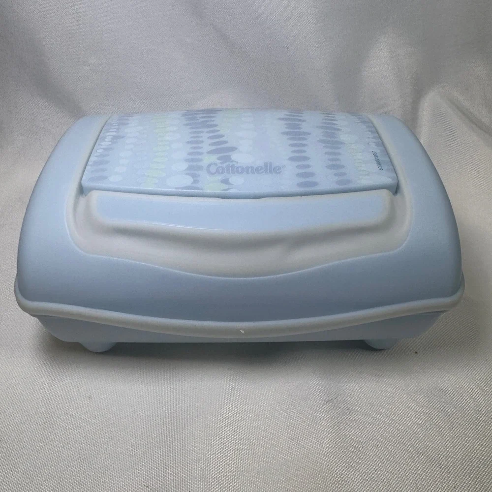 Cottonelle Fresh Care Flushable Wipes Refillable Dispenser Tub Blue Pop Top Case